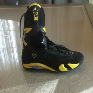 Jordan men athletic high top shoes .